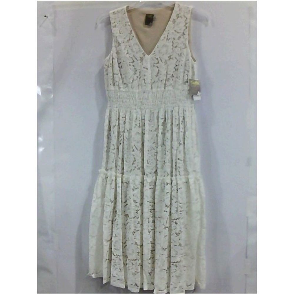 Taylor Petite Womens 2510P Regular Sleeveless Cocktail, Ivory/blush, Size 10